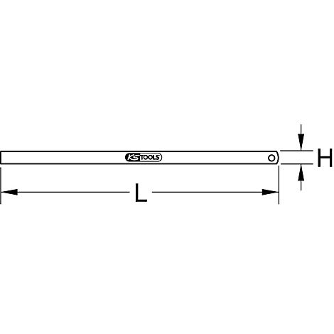 Werkzeug mit den Buchstaben L und H, KS TOOLS Logo und einem Loch.